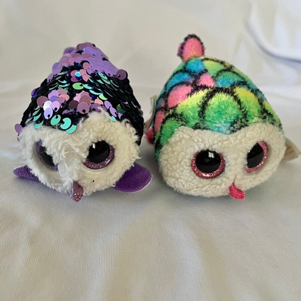 Teeny TY Owl Bundle: Moonlight Flippable and Hootie